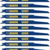 IRWIN Reciprocating Saw Blades 10-Pack Bi-Metal 9-in 6-TPI Wood/Nail Embedded Cutting Reciprocating Saw Blade