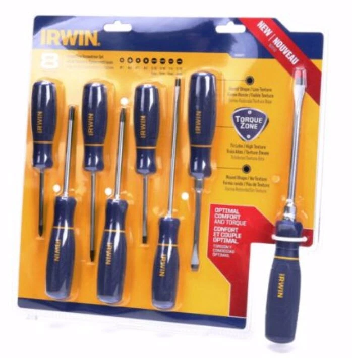 IRWIN Screwdrivers 8-Piece Plastic Handle Set Screwdriver Set 4 IRWIN Screwdrivers 8-Piece Plastic Handle Set Screwdriver Set - Image 2