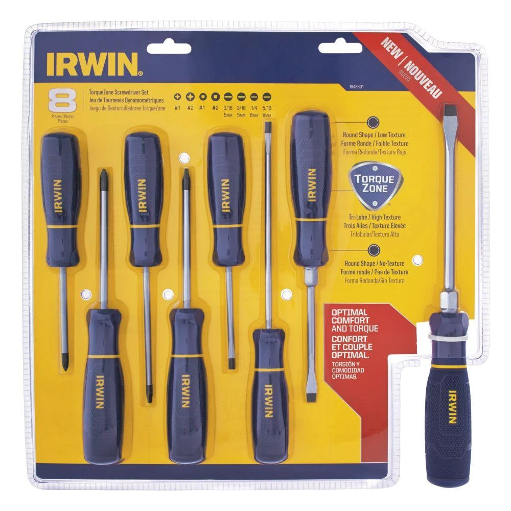 IRWIN Screwdrivers 8-Piece Plastic Handle Set Screwdriver Set 3 IRWIN Screwdrivers 8-Piece Plastic Handle Set Screwdriver Set