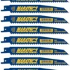 IRWIN Reciprocating Saw Blades Marathon 10-Pack Bi-Metal 6-in 6-TPI Wood/Nail Embedded Cutting Reciprocating Saw Blade