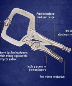 IRWIN VISE-GRIP Reduced Hand Span Fast Release 11-in Welding C-clamp Locking Pliers Swivel Tips -Irwin Outlet Shop 10467697