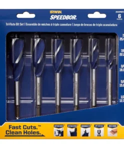 IRWIN Woodboring Drill Bits Speedbor 6-Piece Assorted Woodboring Tri-flute Drill Bit Set
